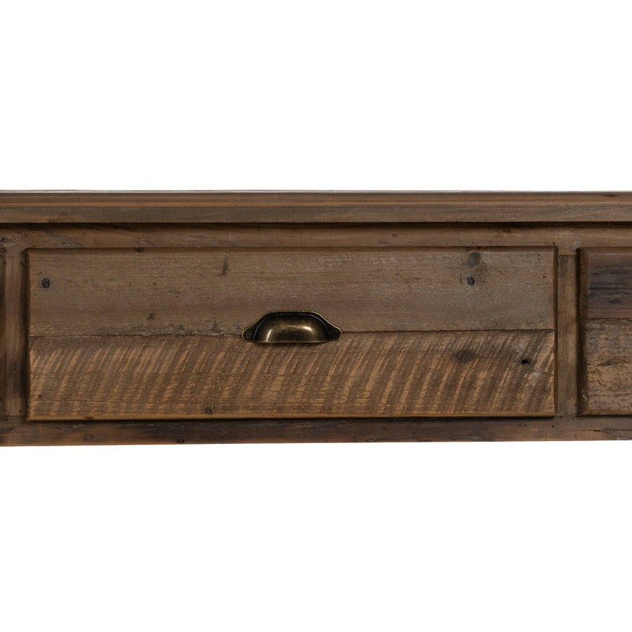BROWN WOOD CONSOLE TABLE 184.50 X 50 X 86.80 CM