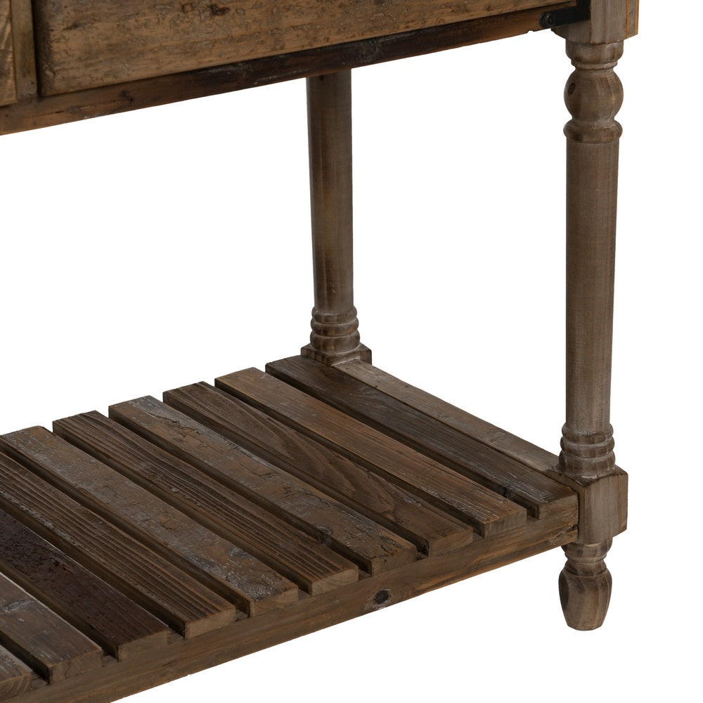 CONSOLA MARRÓN MADERA 184,50 X 50 X 86,80 CM