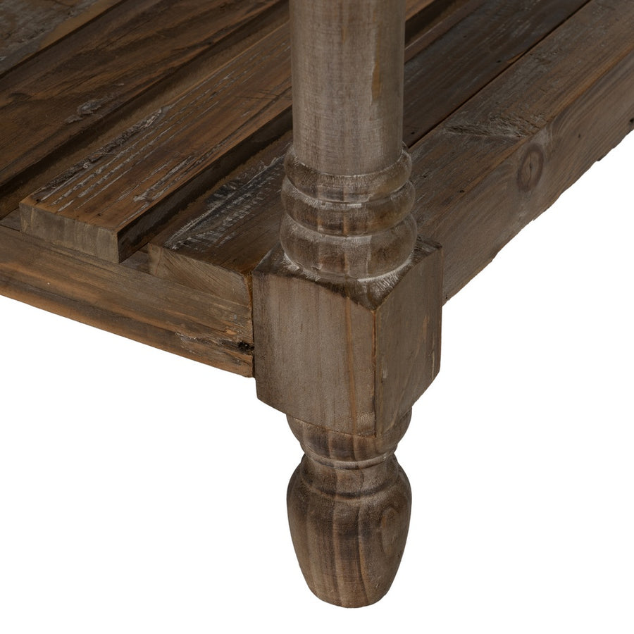BROWN WOOD CONSOLE TABLE 184.50 X 50 X 86.80 CM