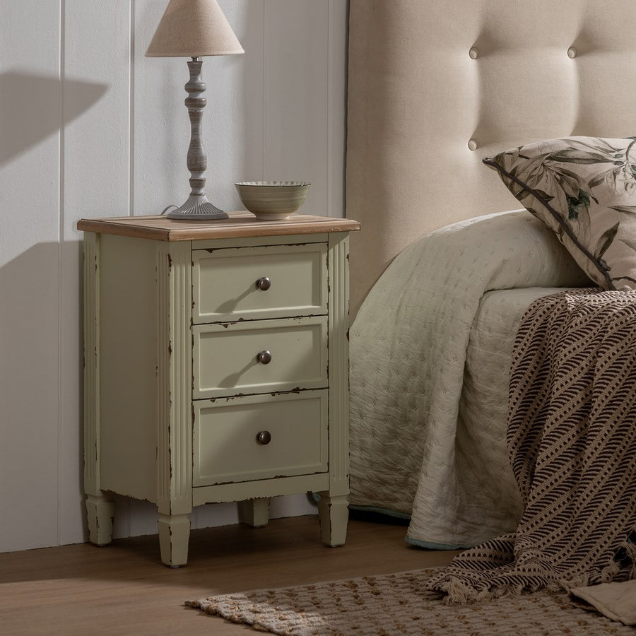 MESITA BEIGE MADERA 45 X 35 X 65 CM