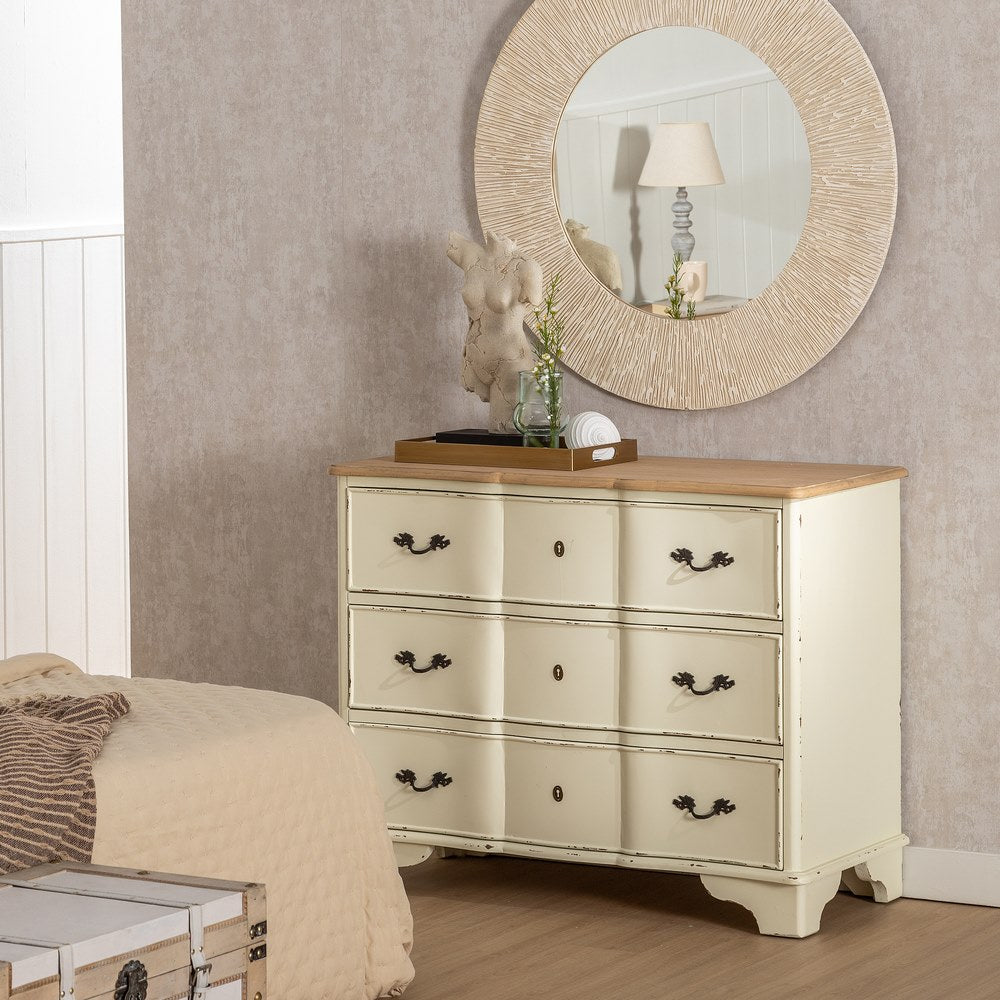 NATURAL CREAM CHEST OF DRAWERS WOOD 100 X 45 X 80 CM