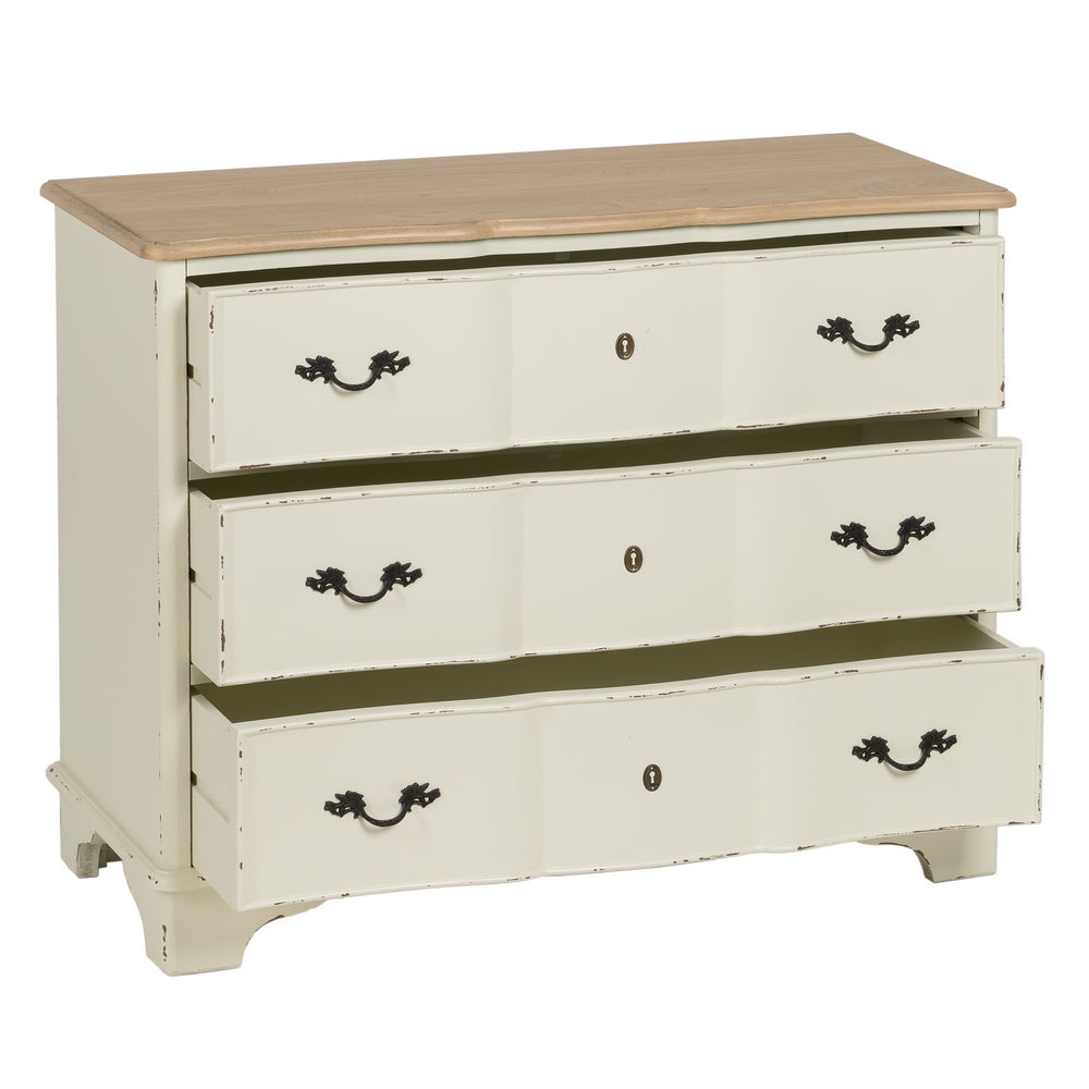 NATURAL CREAM CHEST OF DRAWERS WOOD 100 X 45 X 80 CM