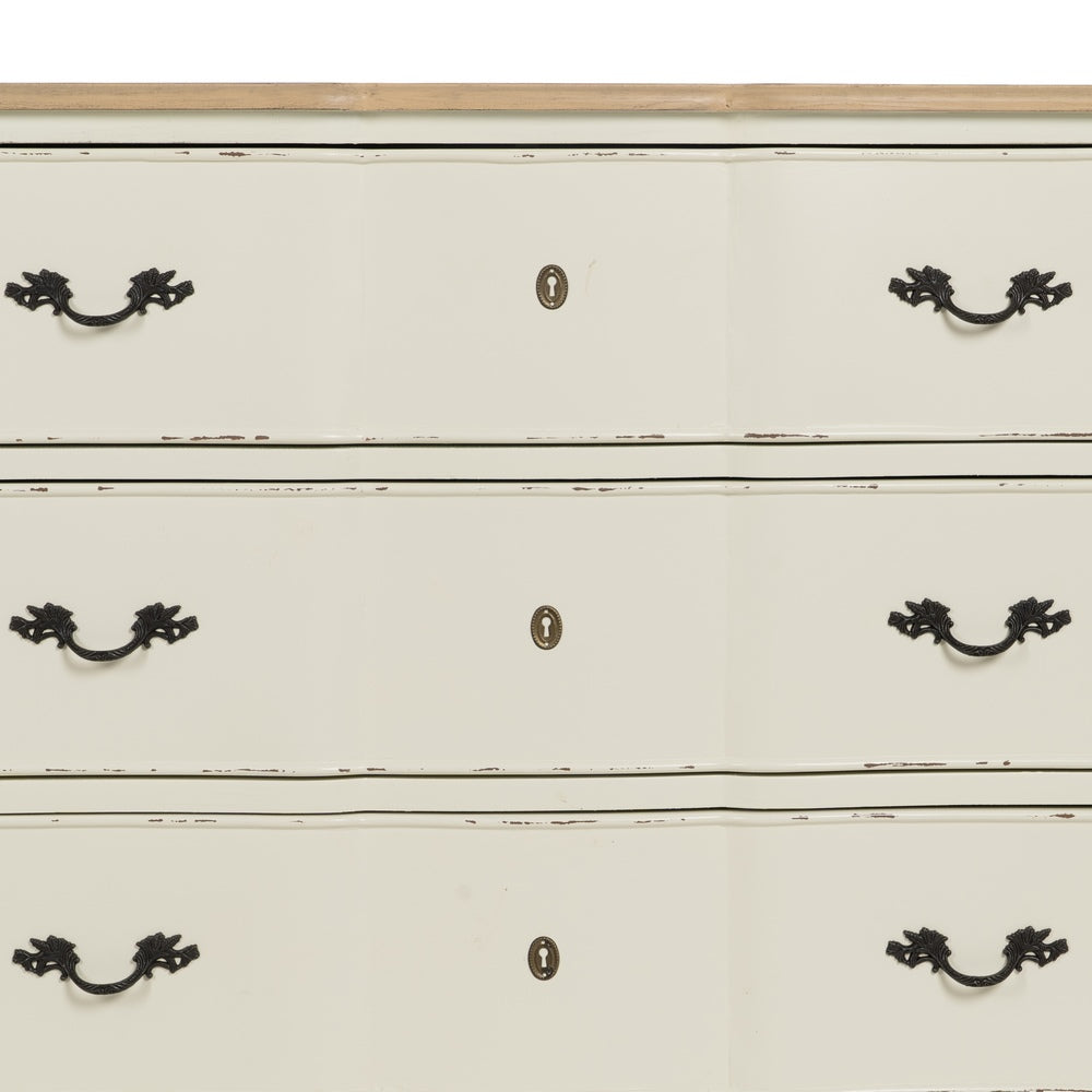 NATURAL CREAM CHEST OF DRAWERS WOOD 100 X 45 X 80 CM
