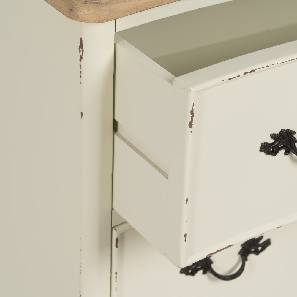 NATURAL CREAM CHEST OF DRAWERS WOOD 100 X 45 X 80 CM