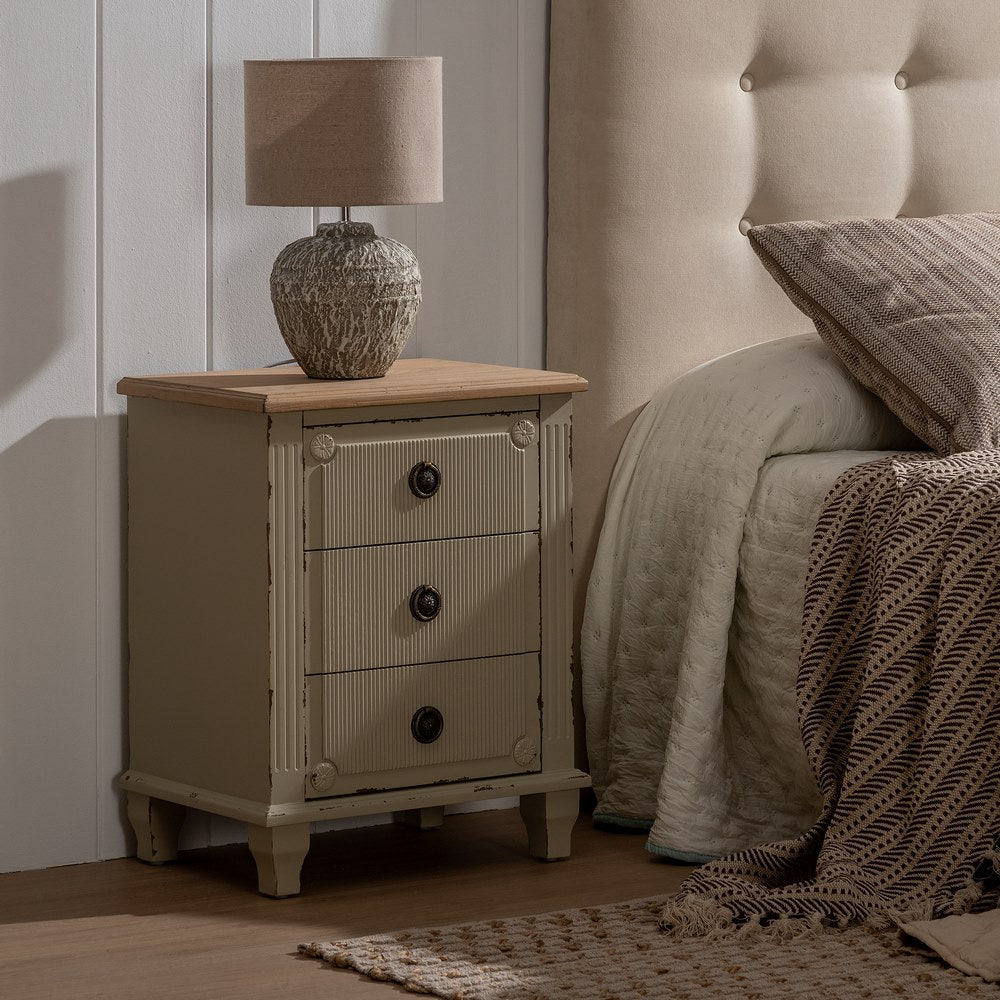MESITA CREMA MADERA 48 X 36 X 61 CM