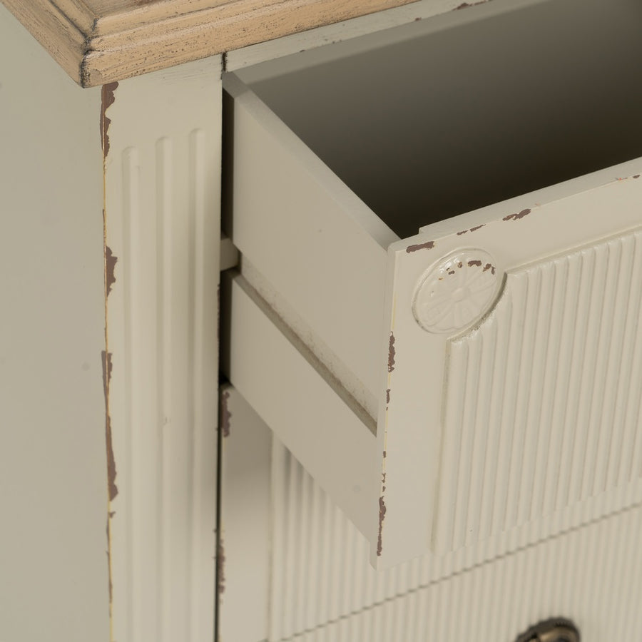MESITA CREMA MADERA 48 X 36 X 61 CM