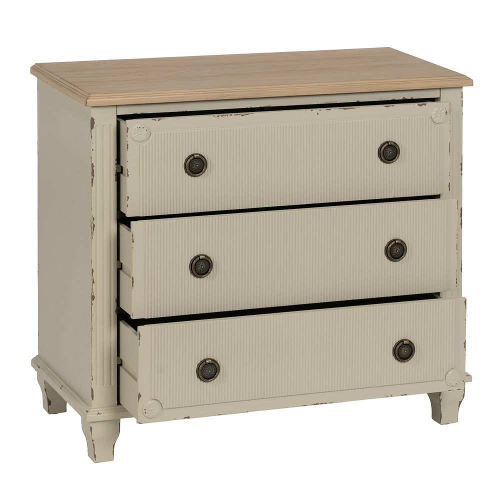 CREAM WOOD CHEST OF DRAWERS 80 X 38 X 73 CM