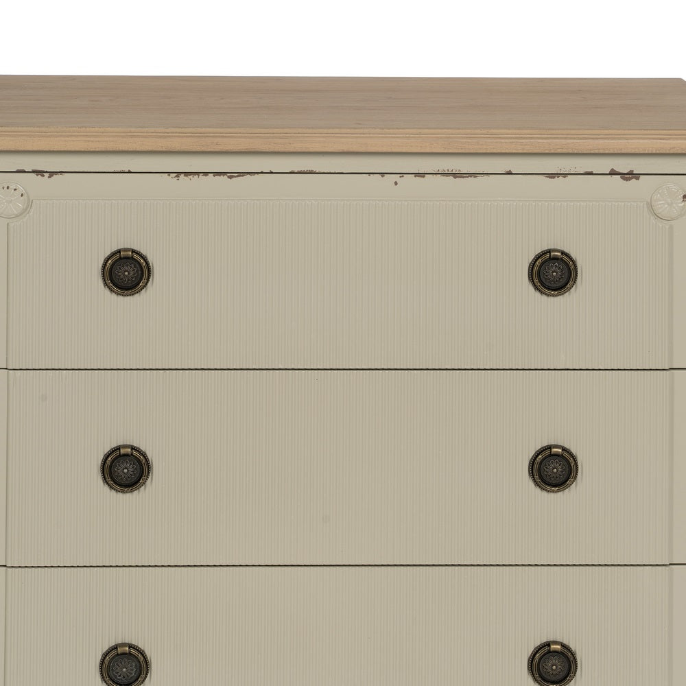 CREAM WOOD CHEST OF DRAWERS 80 X 38 X 73 CM