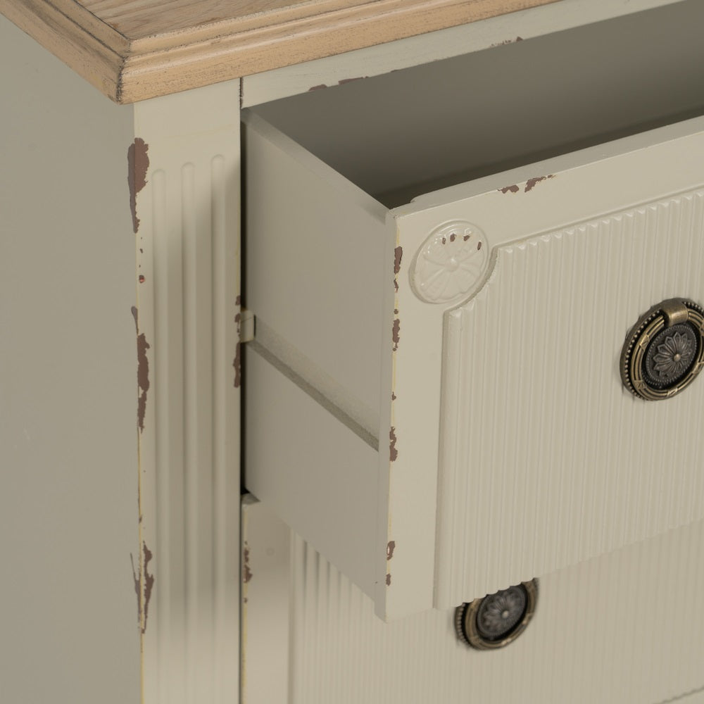 CREAM WOOD CHEST OF DRAWERS 80 X 38 X 73 CM