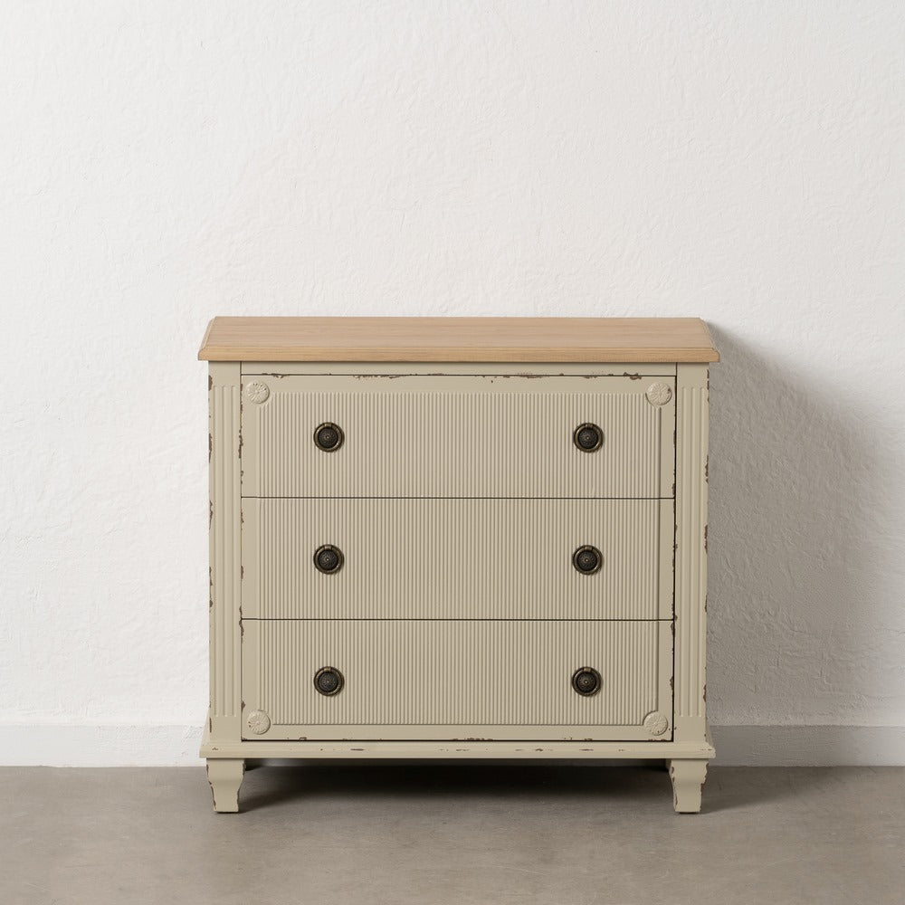 CÓMODA CREMA MADERA 80 X 38 X 73 CM