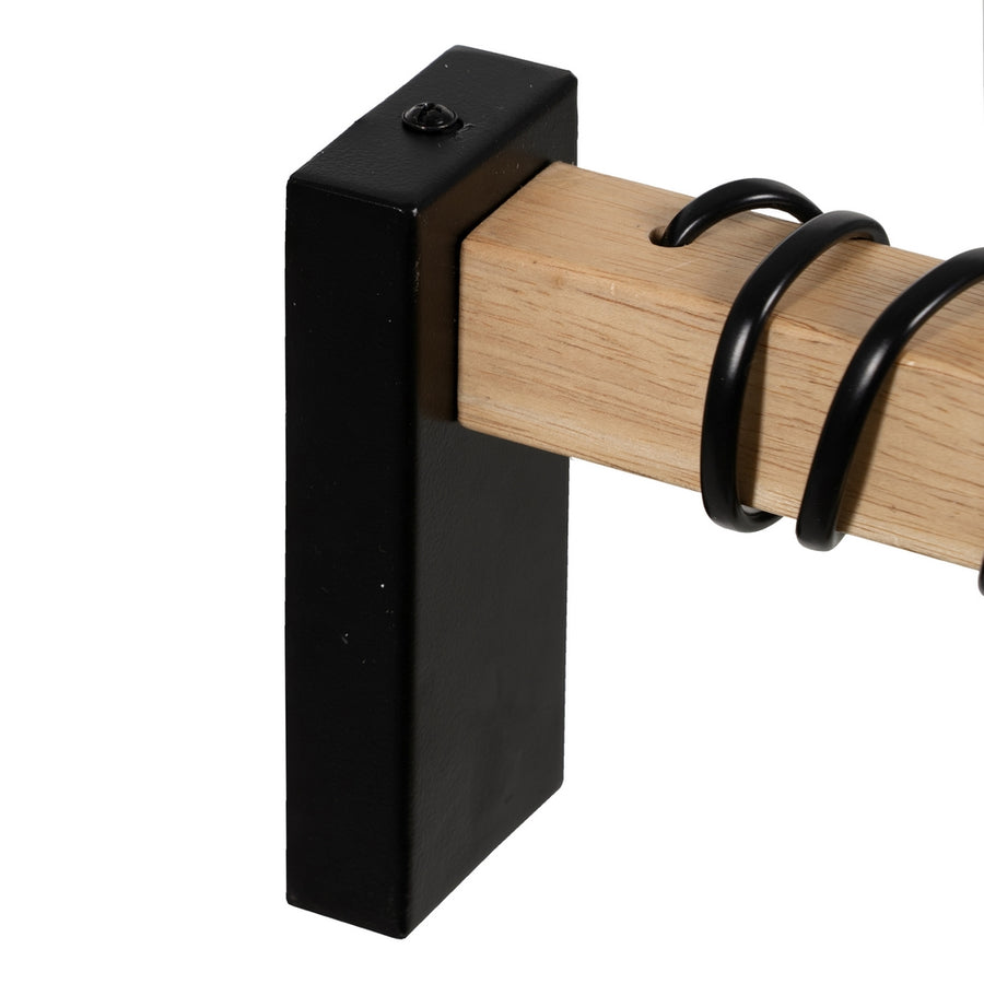 APLIQUE PARED NEGRO-NATURAL METAL-MADERA 15 X 5 X 12 CM