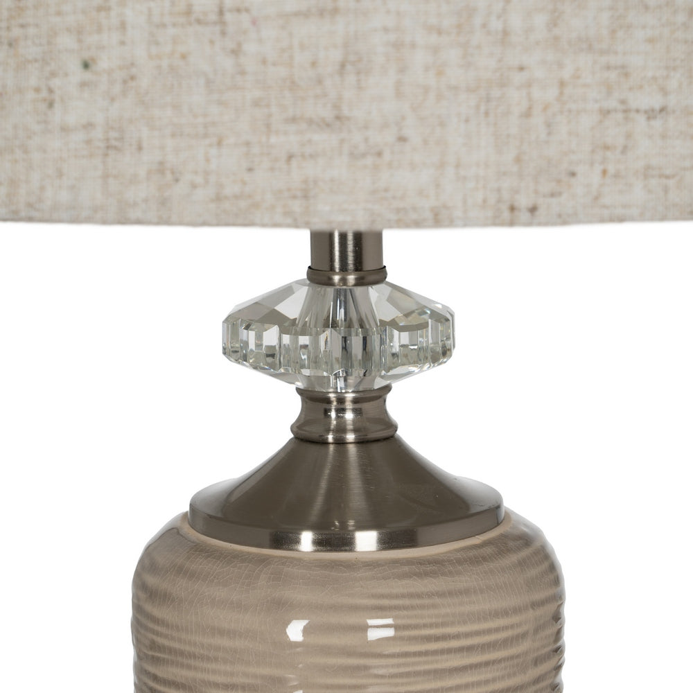BEIGE-SILVER CERAMIC-METAL TABLE LAMP 31.50 X 31.50 X 54 C