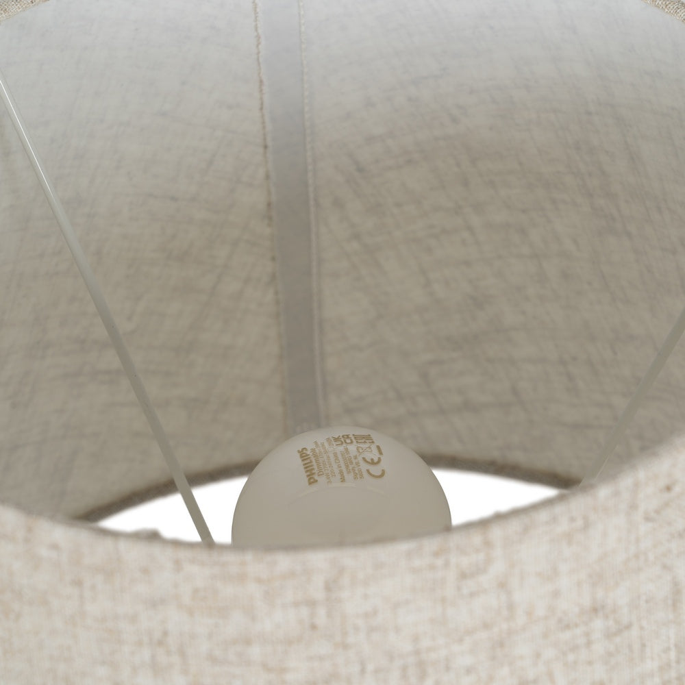 BEIGE-SILVER CERAMIC-METAL TABLE LAMP 31.50 X 31.50 X 53 CM