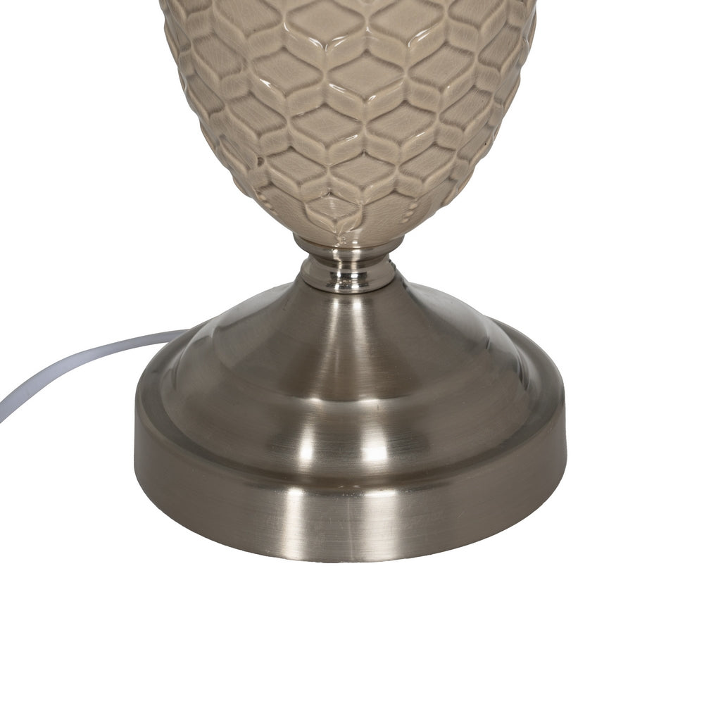 BEIGE-SILVER CERAMIC-METAL TABLE LAMP 31.50 X 31.50 X 53 CM