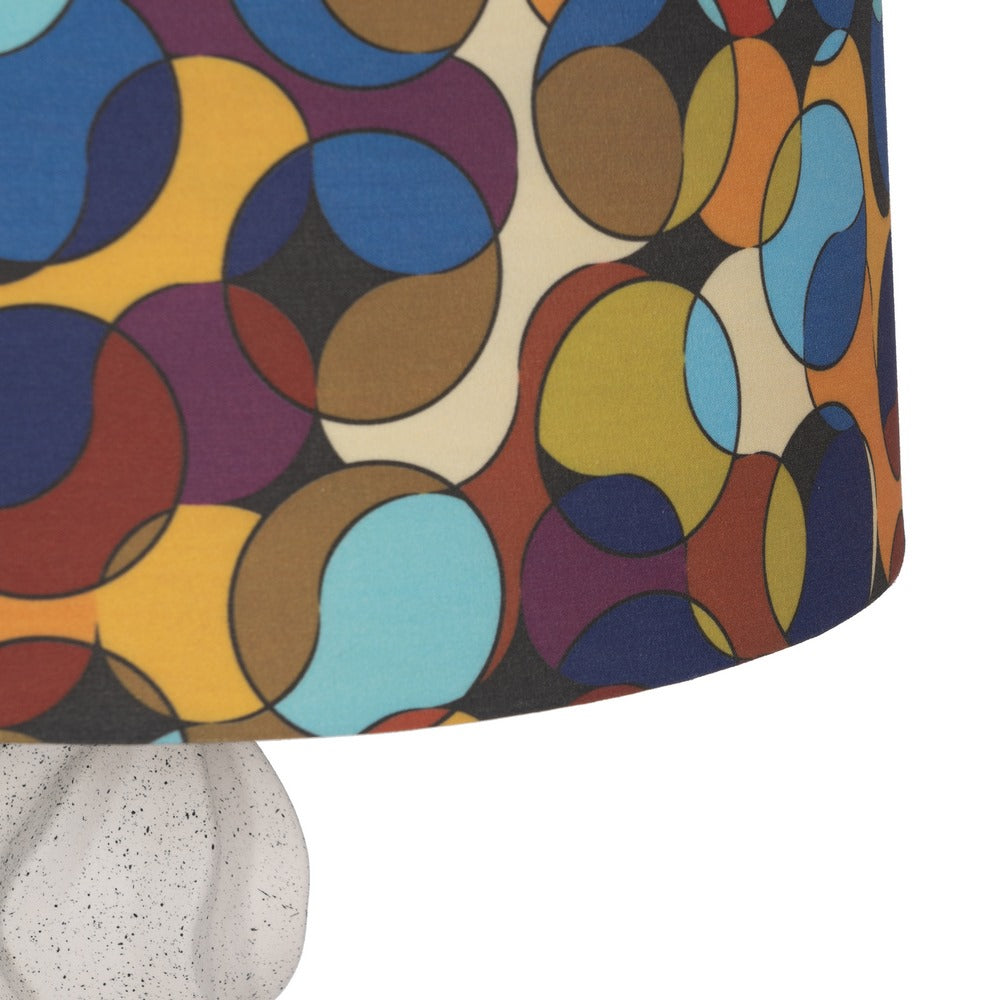 WHITE-MULTICOLOR CERAMIC TABLE LAMP 36.50 X 36.50 X 60 C