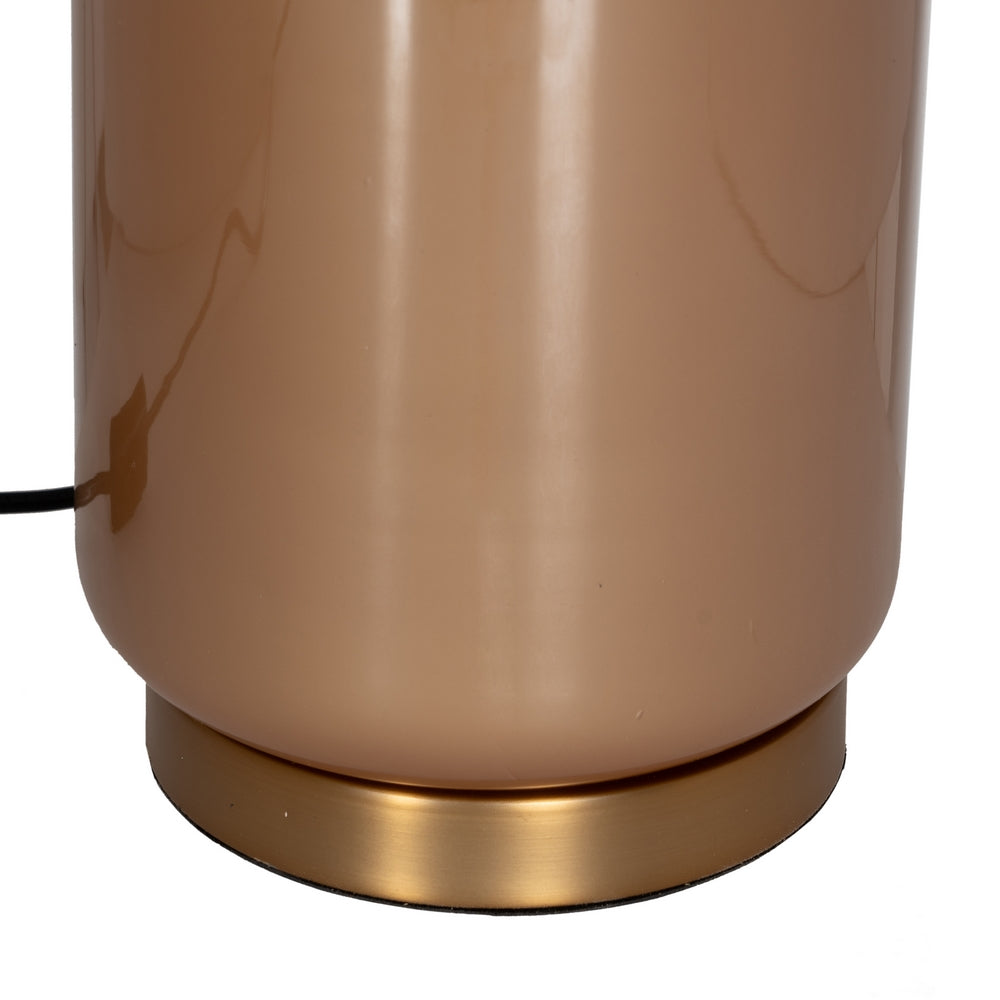 LÁMPARA MESA BEIGE DORADO CRISTAL 39 X 39 X 68,50 CM