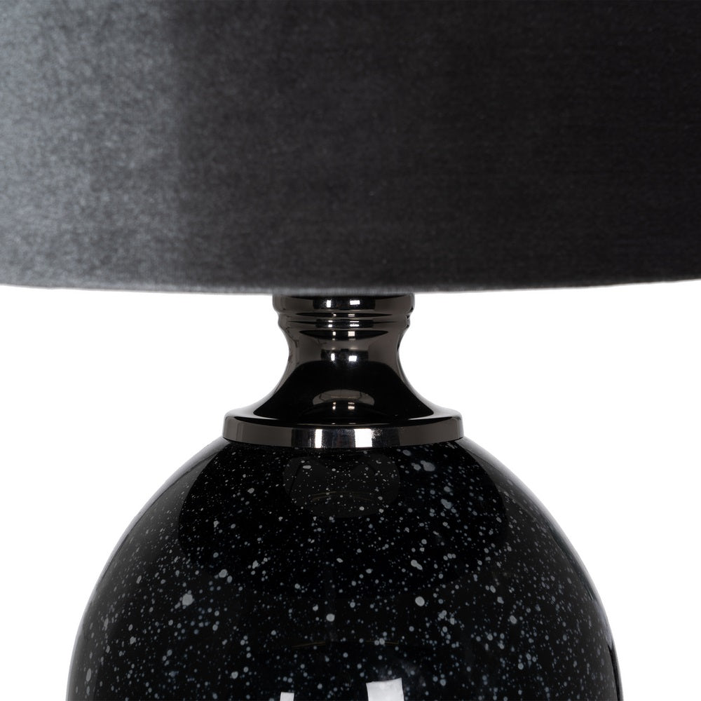 LÁMPARA MESA NEGRO-GRIS CRISTAL 39 X 39 X 64 CM