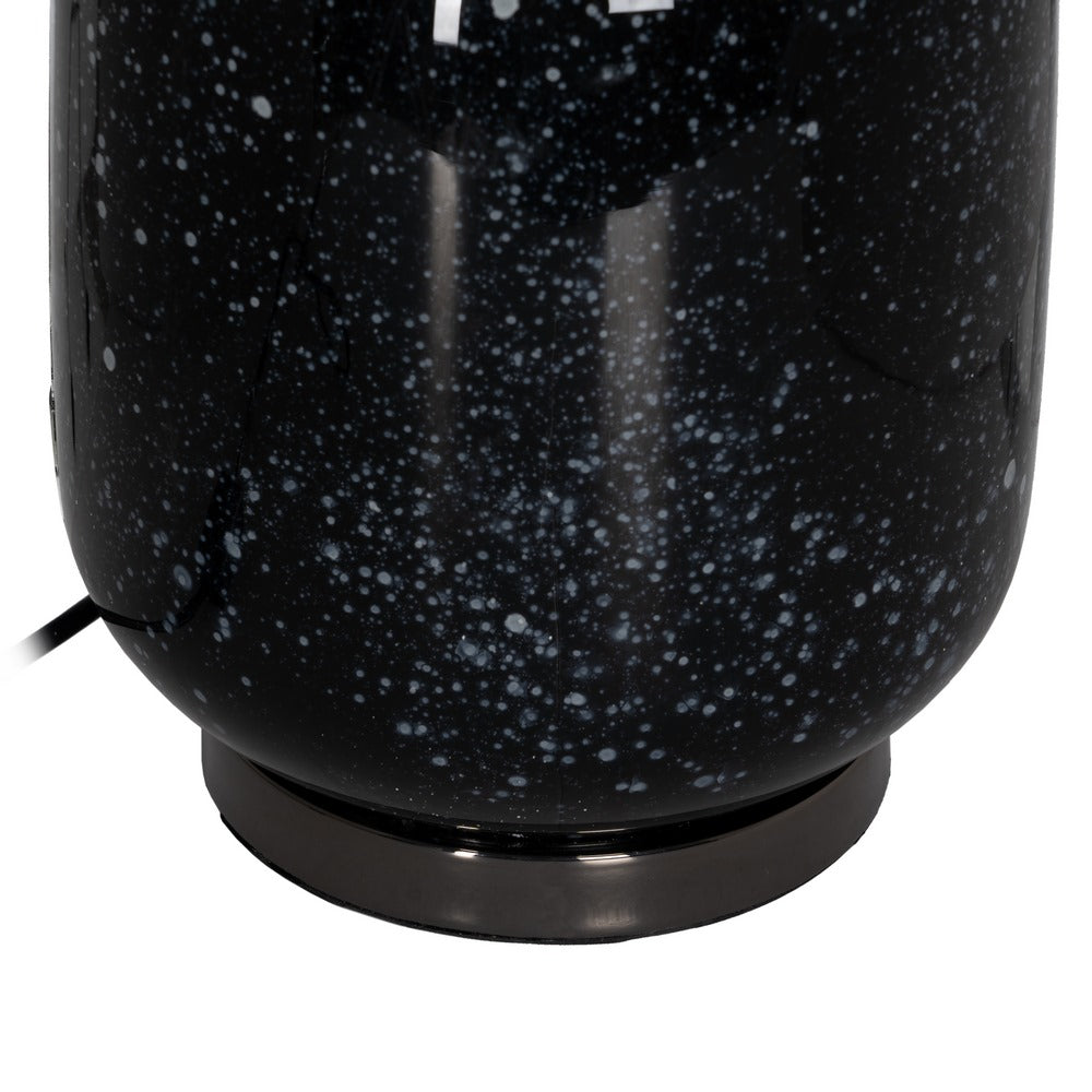 LÁMPARA MESA NEGRO-GRIS CRISTAL 39 X 39 X 64 CM