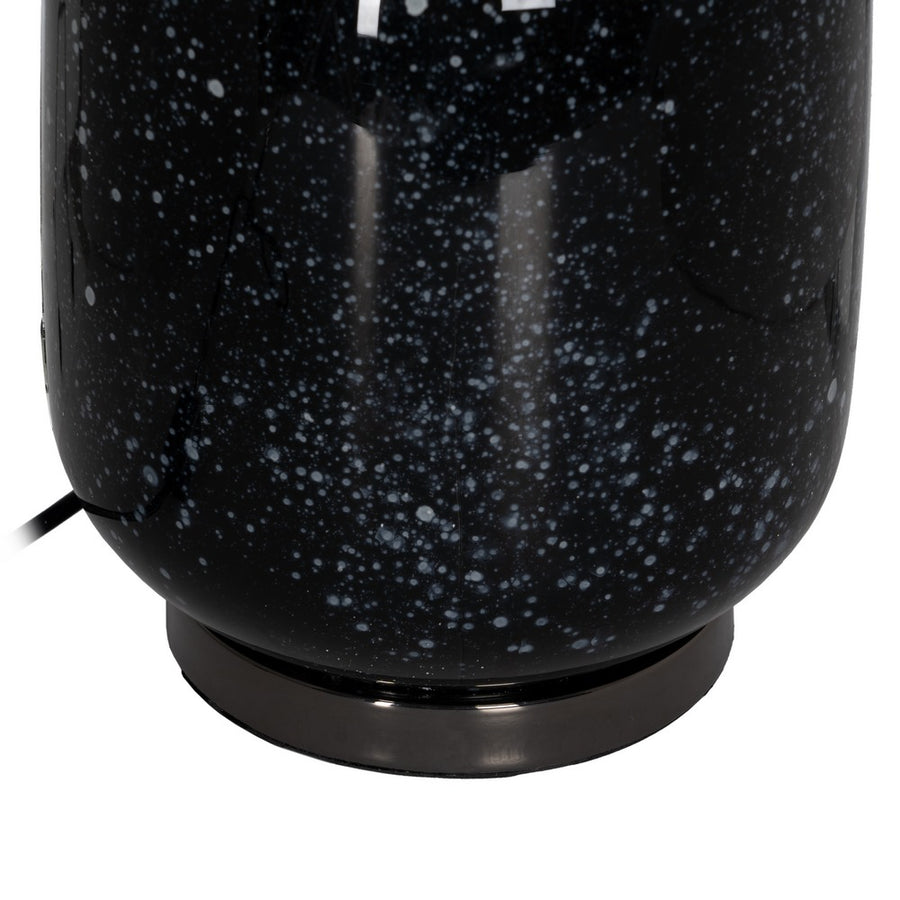 TABLE LAMP BLACK-GREY GLASS 39 X 39 X 64 CM