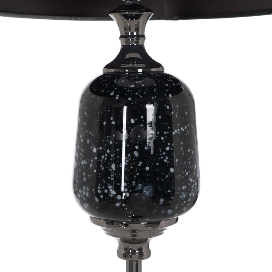LÁMPARA SUELO NEGRO-GRIS METAL-CRISTAL 40,50 X 40,50 X 156 C
