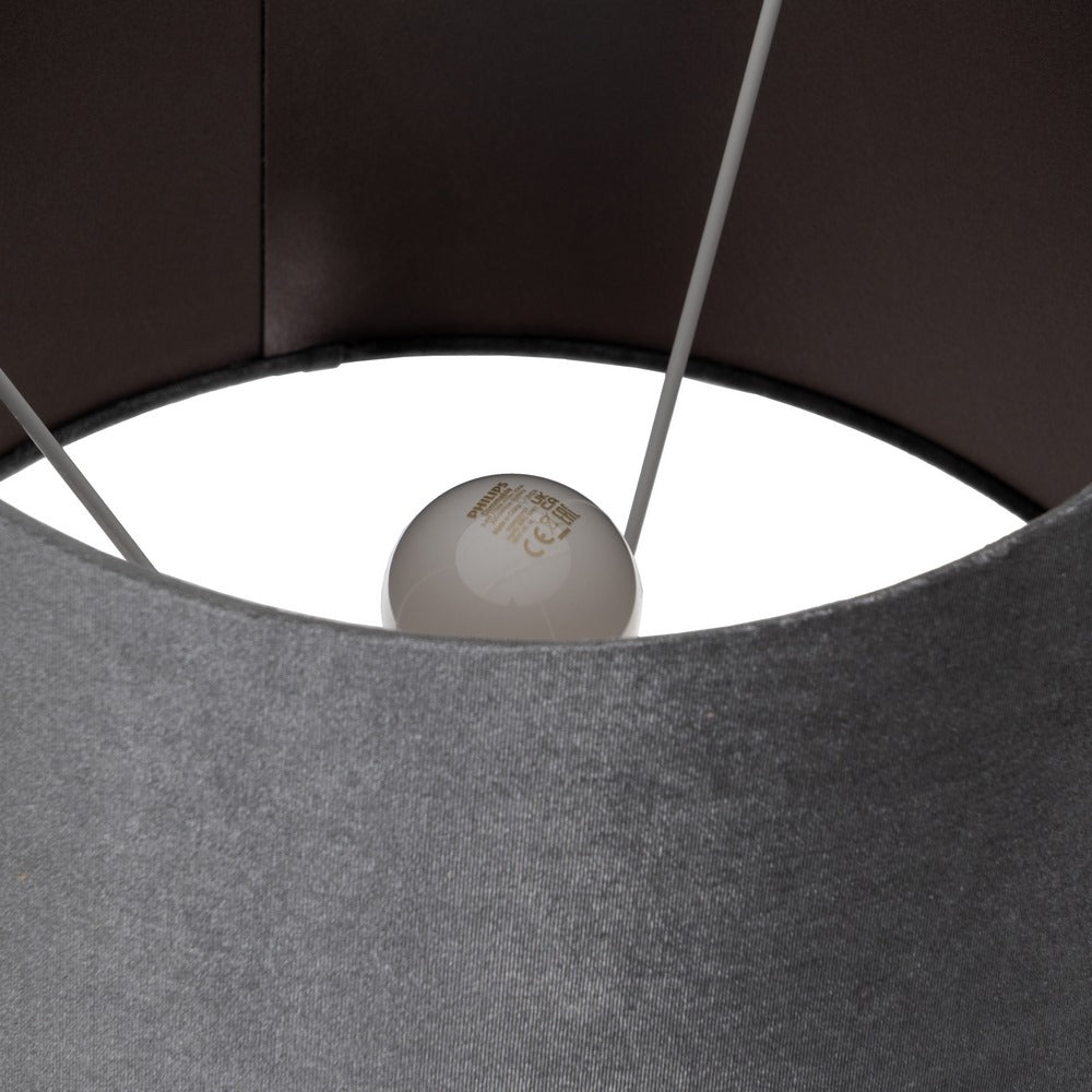 BLACK-GRAY METAL-GLASS FLOOR LAMP 40.50 X 40.50 X 156 CM