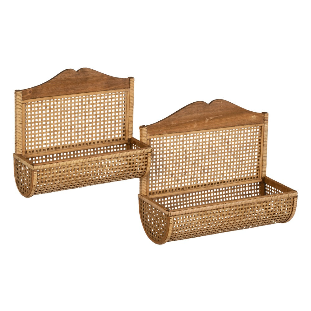 S/2 ESTANTE BANDEJA NATURAL BAMBÚ 50,50 X 20 X 42,50 CM