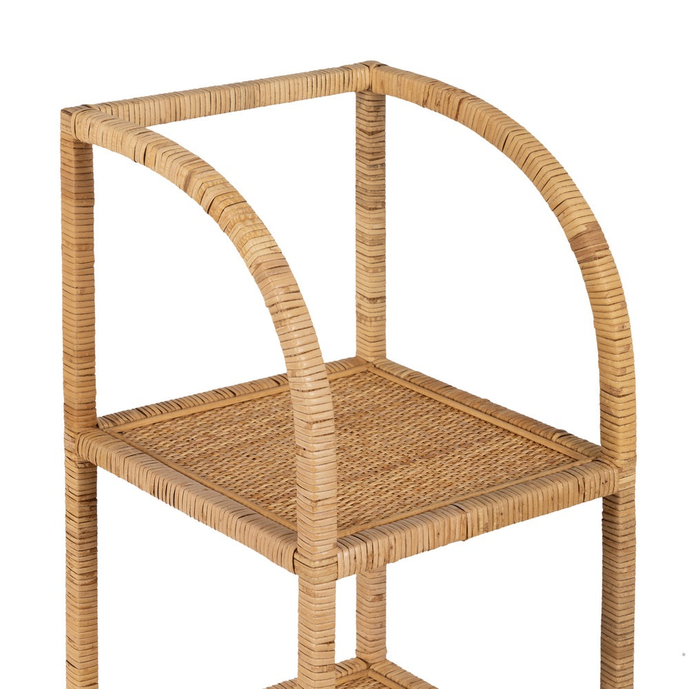 S/3 NATURAL RATTAN LIVING ROOM SHELF 30 X 30 X 109 CM