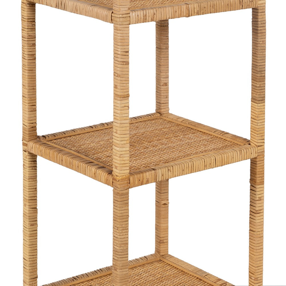 S/3 NATURAL RATTAN LIVING ROOM SHELF 30 X 30 X 109 CM