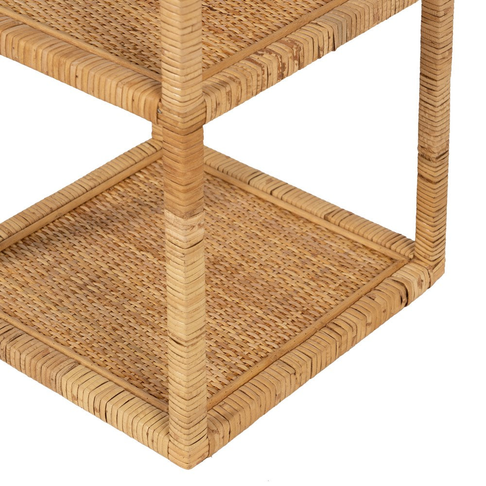 S/3 NATURAL RATTAN LIVING ROOM SHELF 30 X 30 X 109 CM