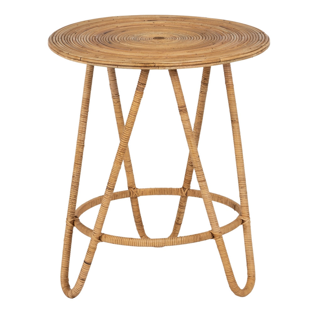 S/2 MESA AUXILIAR NATURAL RATÁN SALÓN 60 X 60 X 39 CM