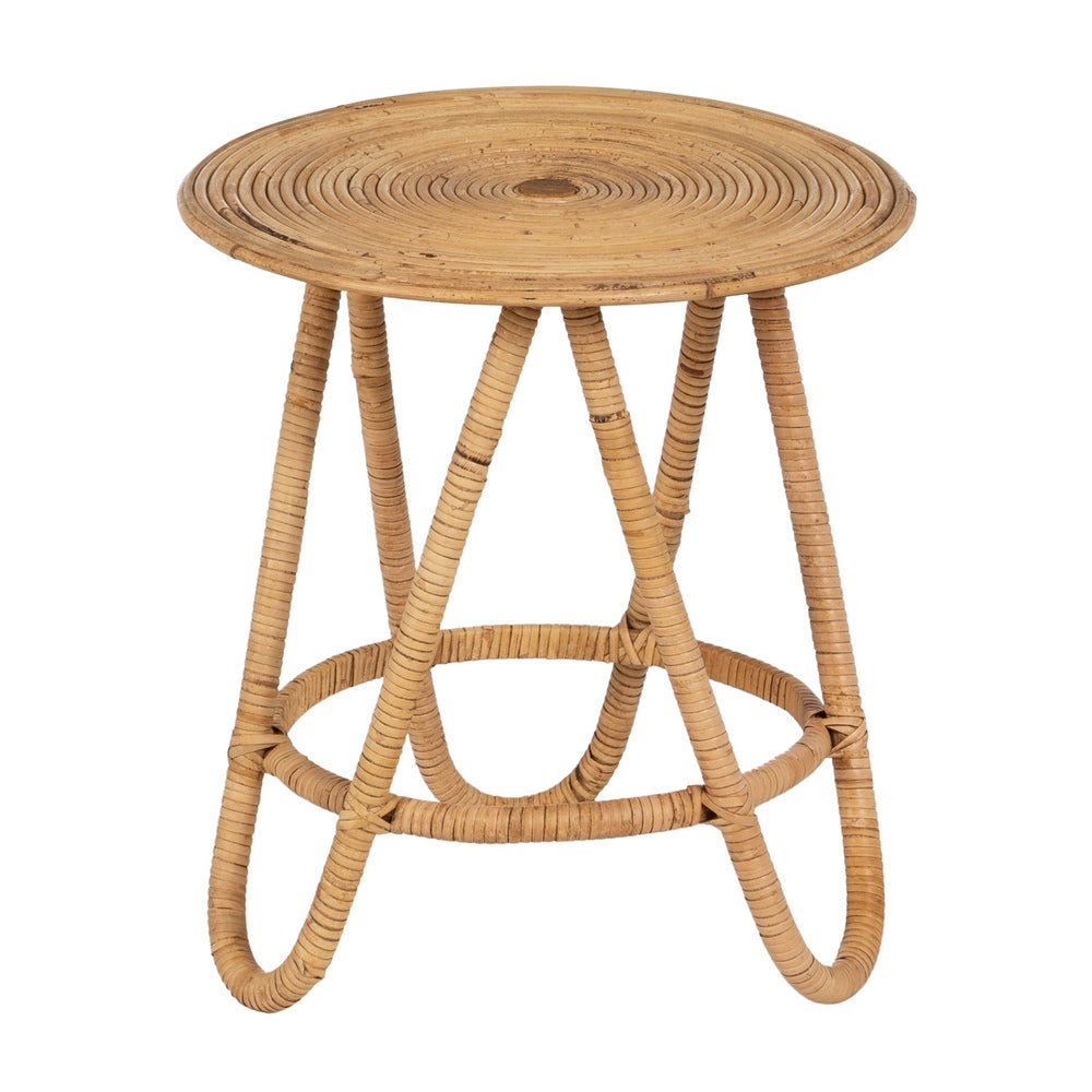 S/2 MESA AUXILIAR NATURAL RATÁN SALÓN 60 X 60 X 39 CM