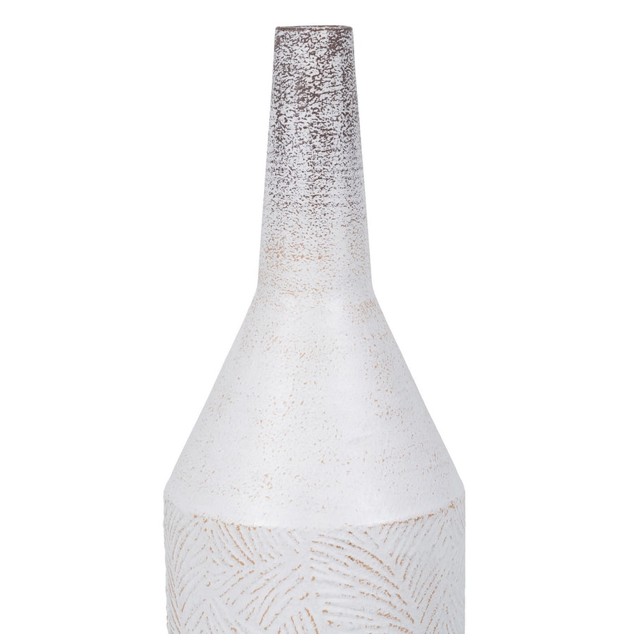 BOTELLA BLANCO ROZADO METAL DECORACIÓN 15 X 15 X 50,50 CM