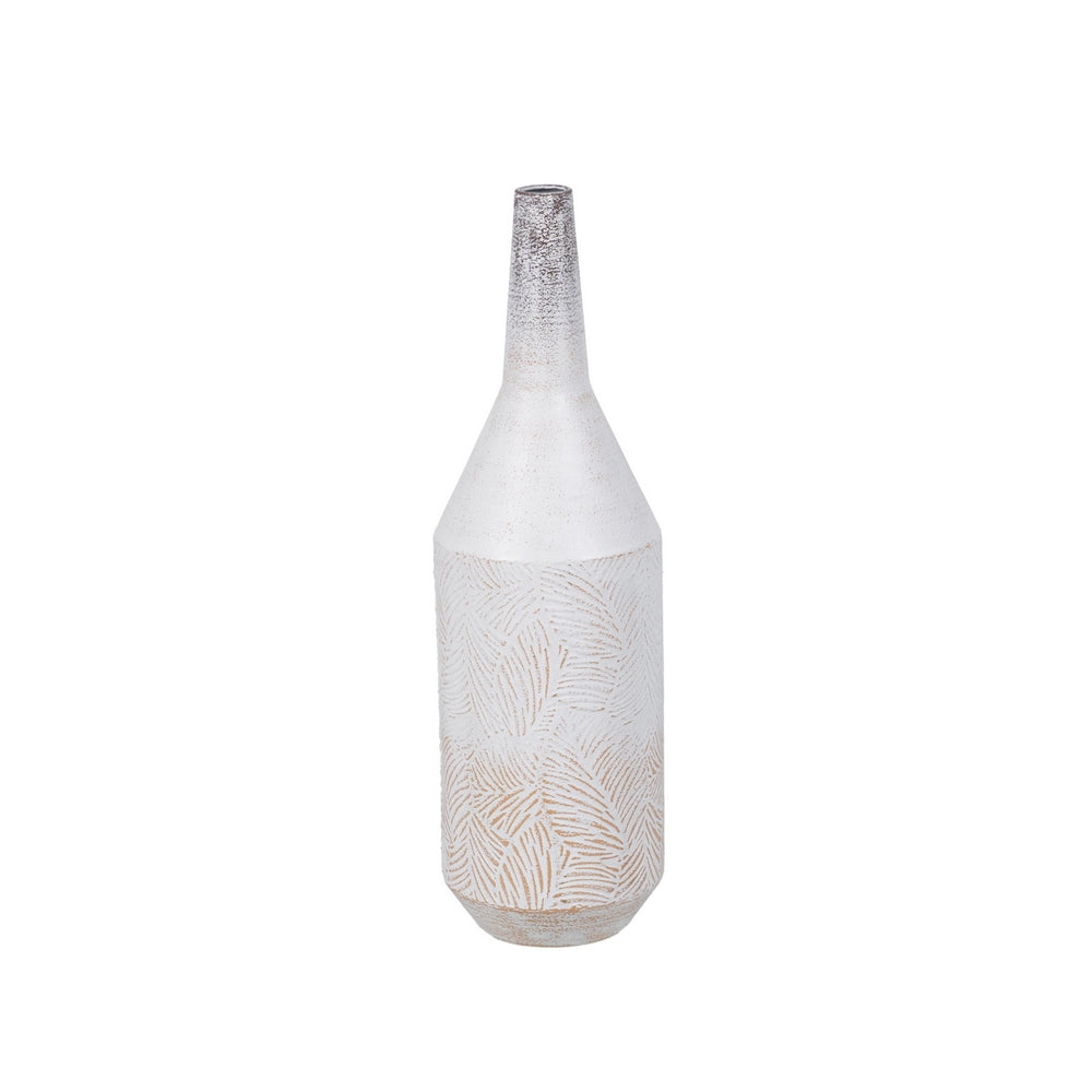 BOTELLA BLANCO ROZADO METAL DECORACI�N 15 X 15 X 50,50 CM
