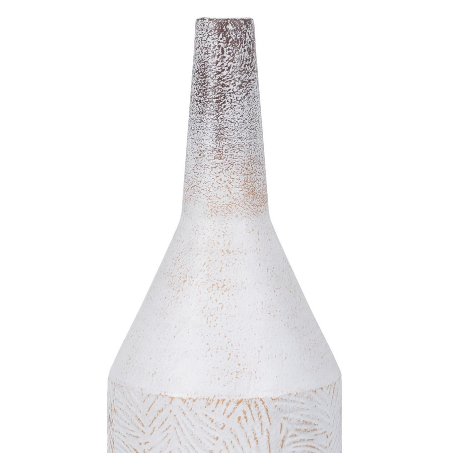 BOTELLA BLANCO ROZADO METAL DECORACIÓN 15 X 15 X 60,50 CM