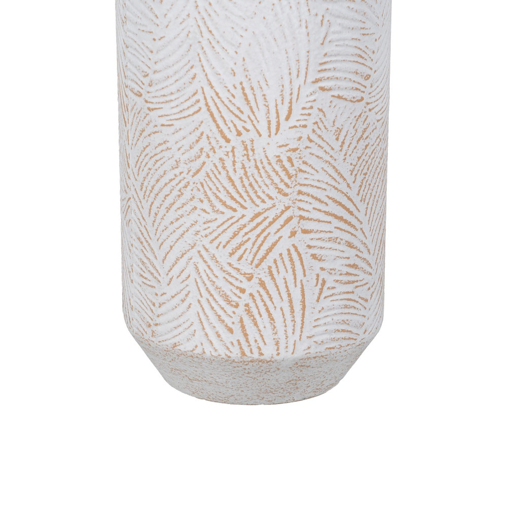 BOTTLE WHITE BRUSHED METAL DECORATION 15 X 15 X 60.50 CM