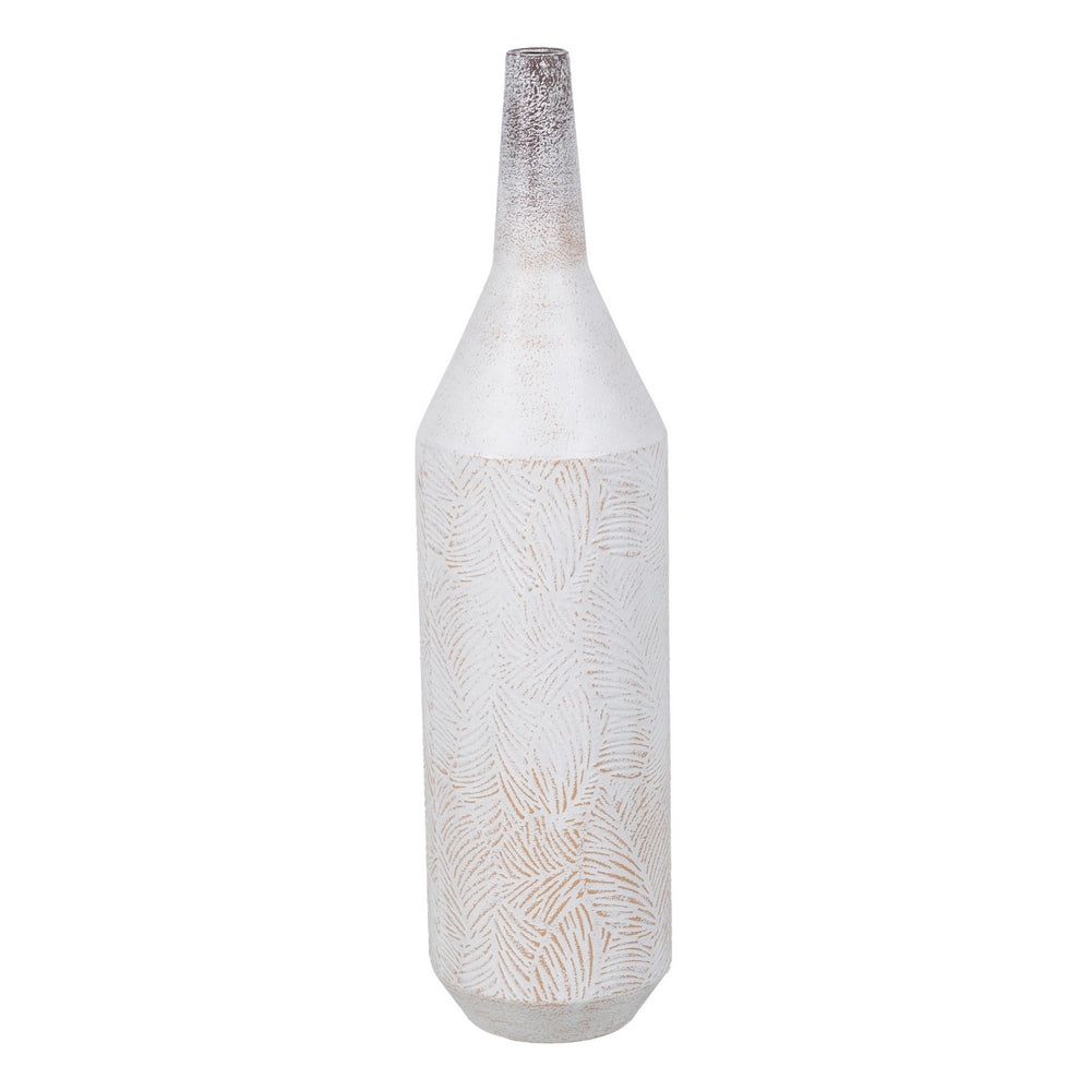 BOTELLA BLANCO ROZADO METAL DECORACIÓN 15 X 15 X 60,50 CM