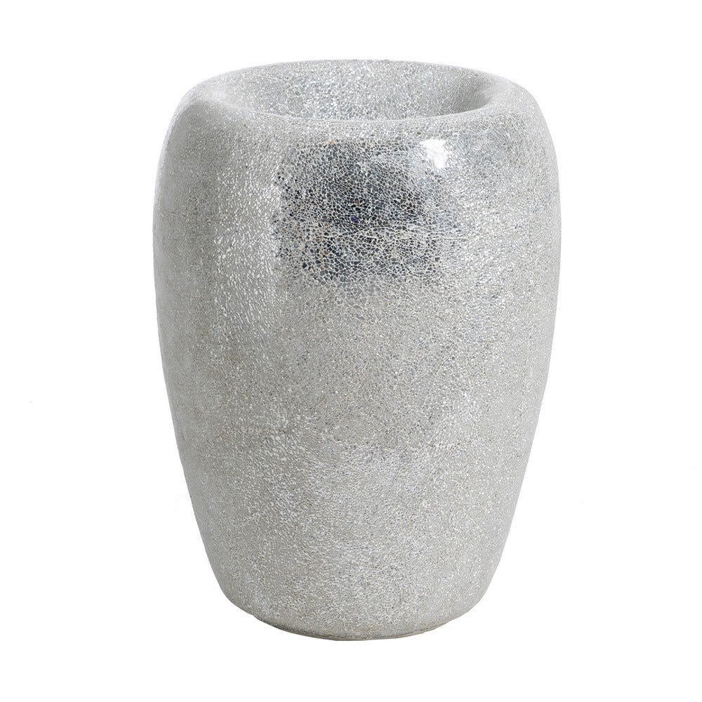 WHITE FIBREGLASS DECORATIVE VASE 46 X 46 X 70.50 CM