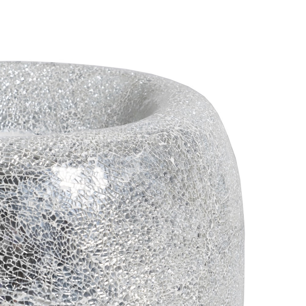WHITE FIBREGLASS DECORATIVE VASE 46 X 46 X 70.50 CM