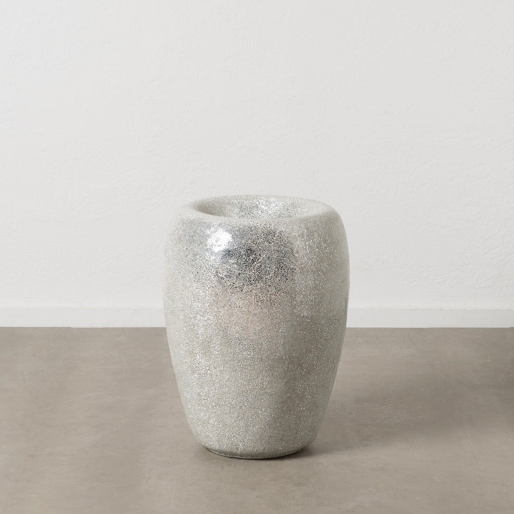 JARRÓN BLANCO FIBRA DE VIDRIO DECORACIÓN 46 X 46 X 70,50 CM