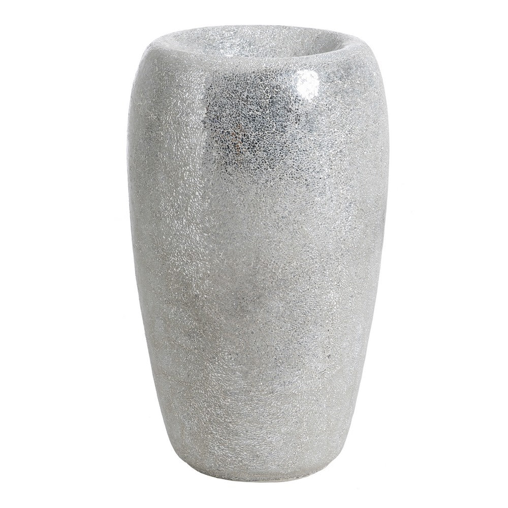 WHITE FIBERGLASS DECORATIVE VASE 46 X 46 X 91 CM