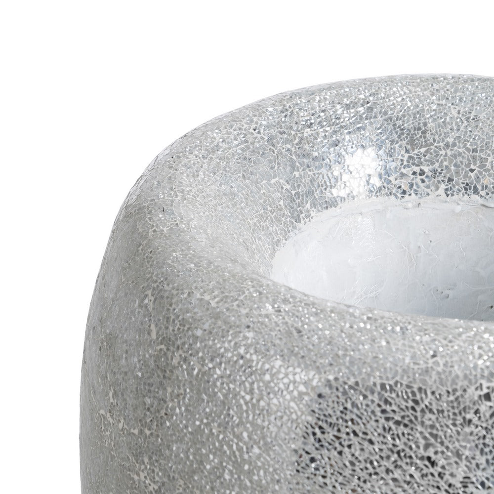 WHITE FIBERGLASS DECORATIVE VASE 46 X 46 X 91 CM