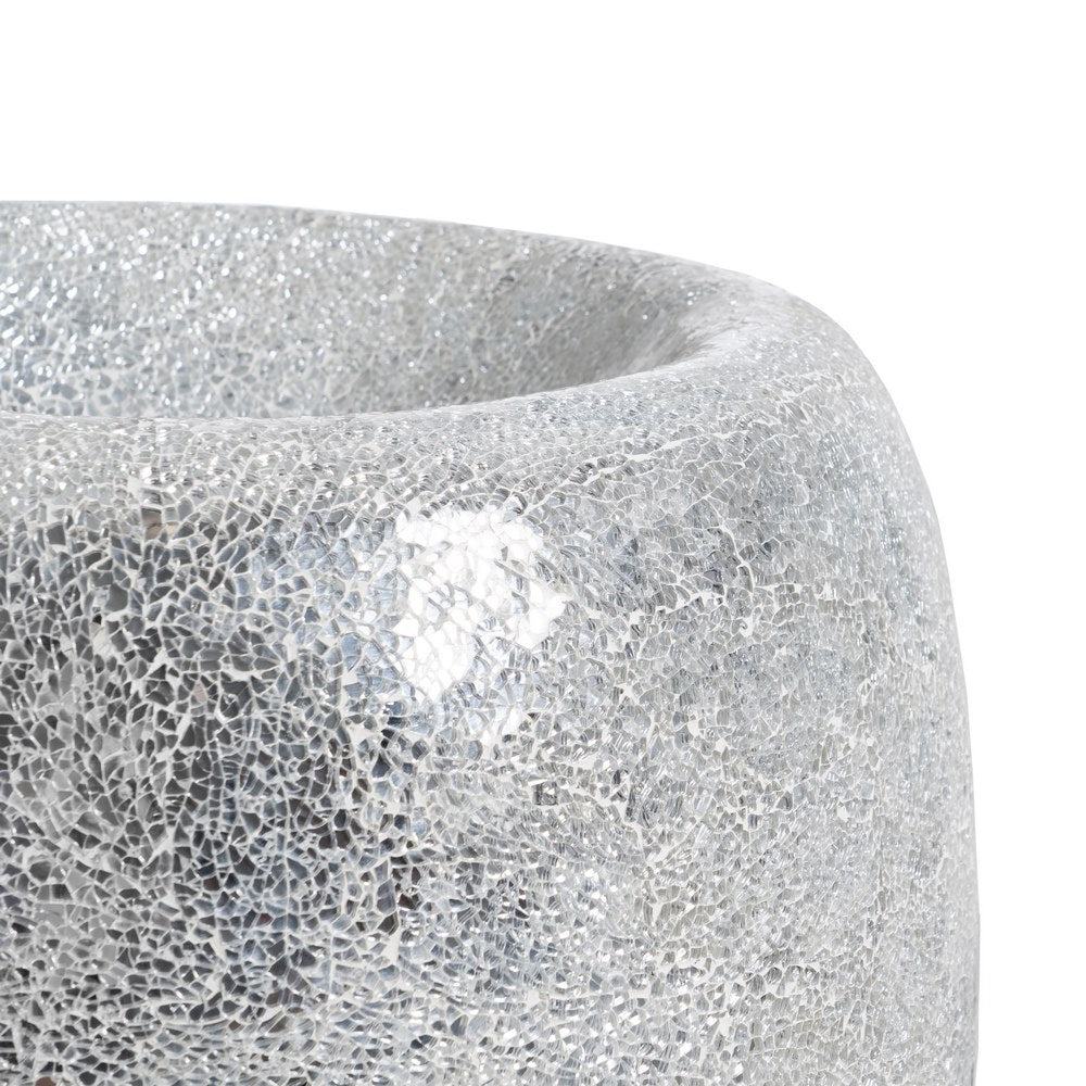 WHITE FIBERGLASS DECORATIVE VASE 46 X 46 X 91 CM