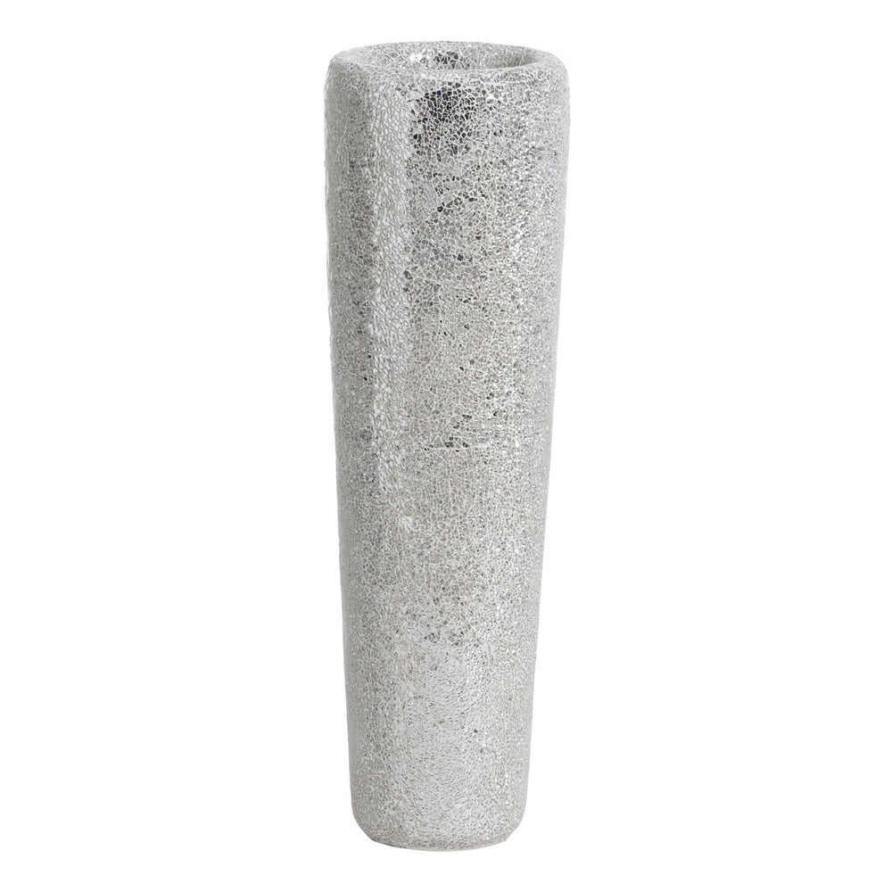 WHITE FIBERGLASS VASE DECORATION 25 X 25 X 82 CM