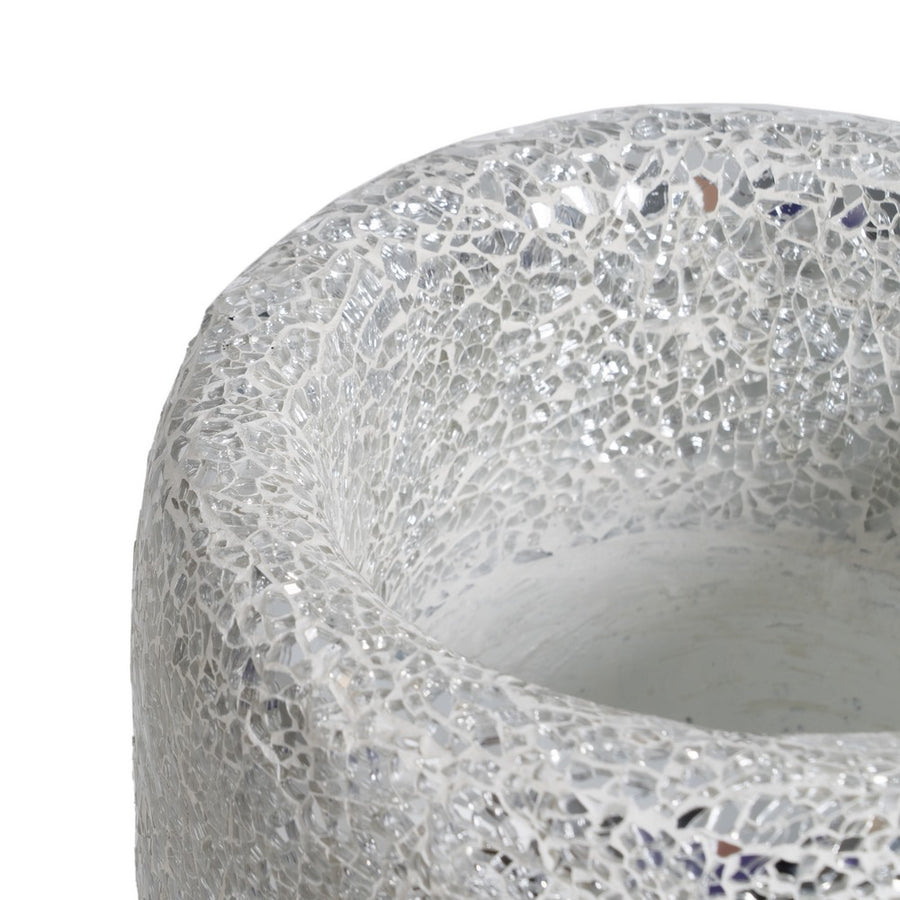 JARRÓN BLANCO FIBRA DE VIDRIO DECORACIÓN 25 X 25 X 82 CM