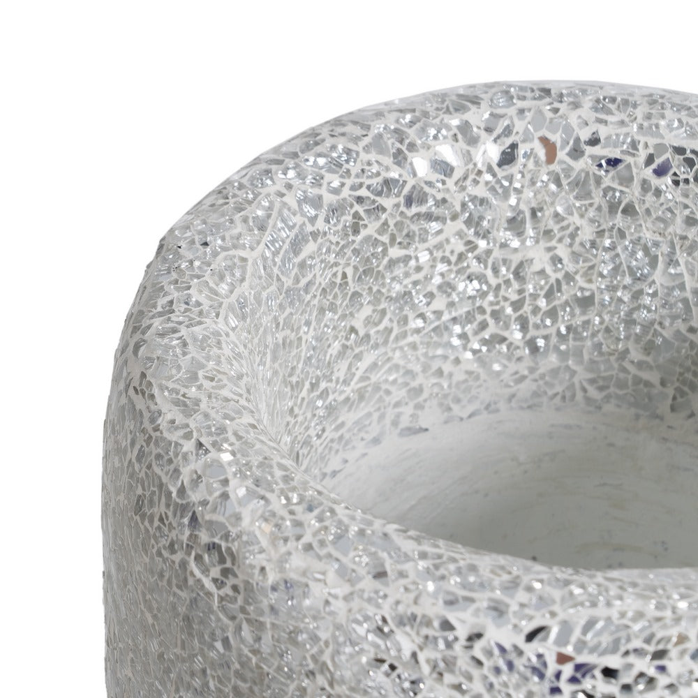 WHITE FIBERGLASS VASE DECORATION 25 X 25 X 82 CM