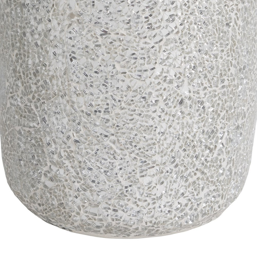 JARRÓN BLANCO FIBRA DE VIDRIO DECORACIÓN 25 X 25 X 82 CM