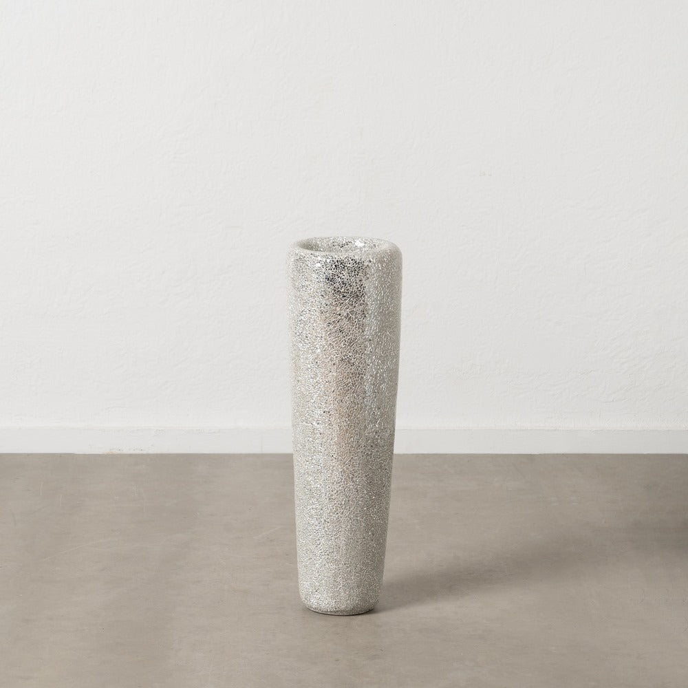 JARRÓN BLANCO FIBRA DE VIDRIO DECORACIÓN 25 X 25 X 82 CM