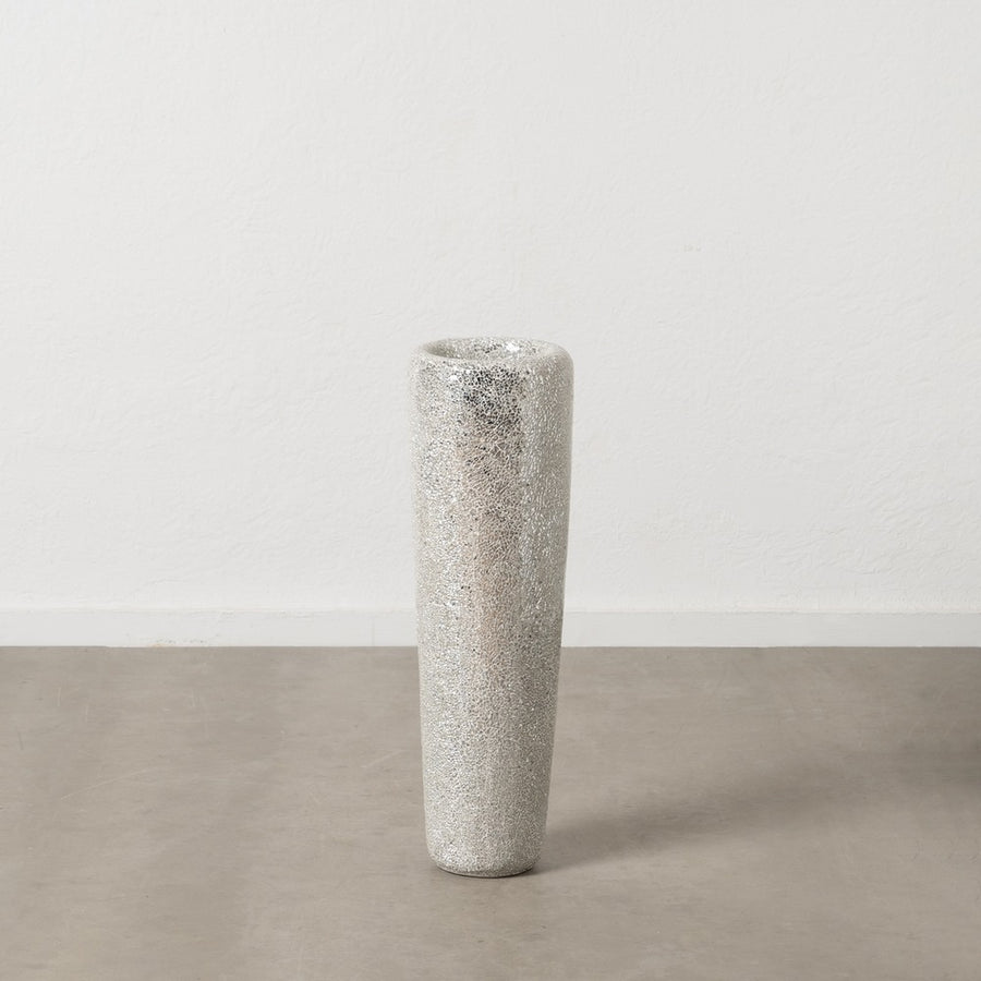 JARRÓN BLANCO FIBRA DE VIDRIO DECORACIÓN 25 X 25 X 82 CM