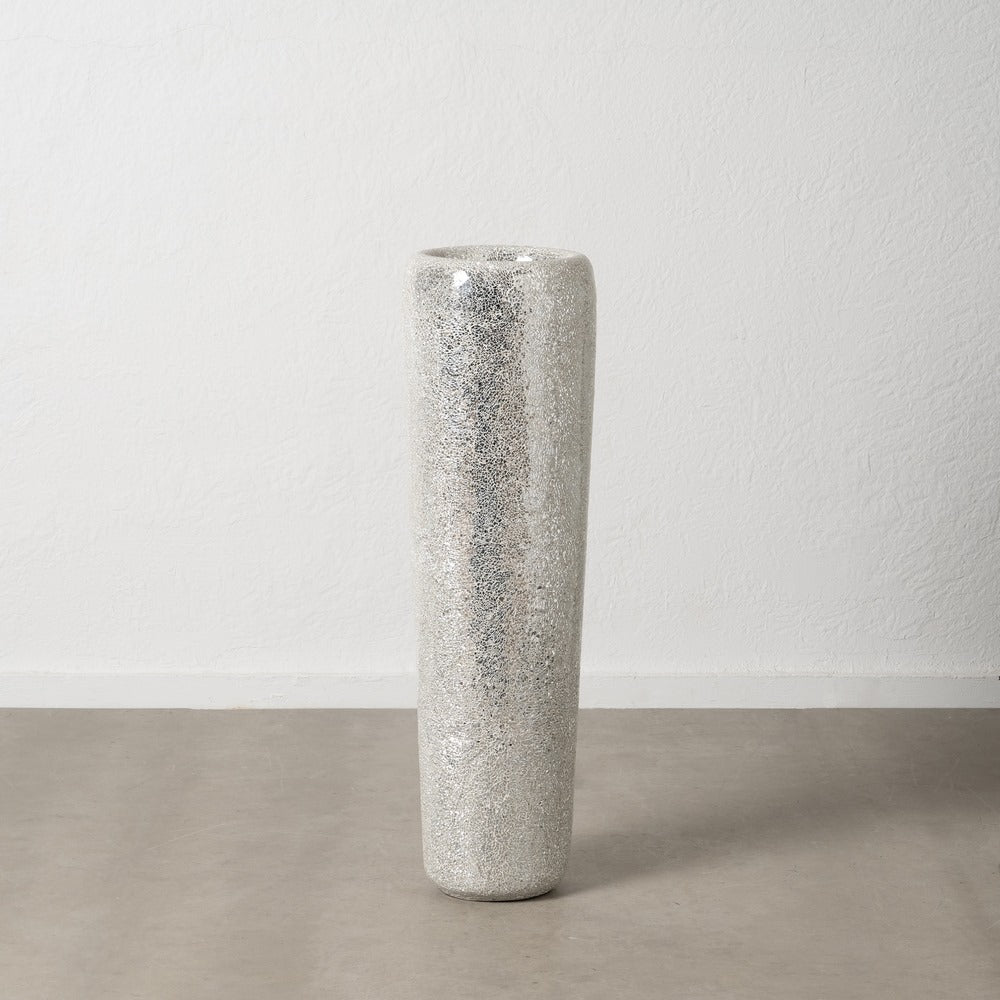 JARRÓN BLANCO FIBRA DE VIDRIO DECORACIÓN 30 X 30 X 109,50 CM