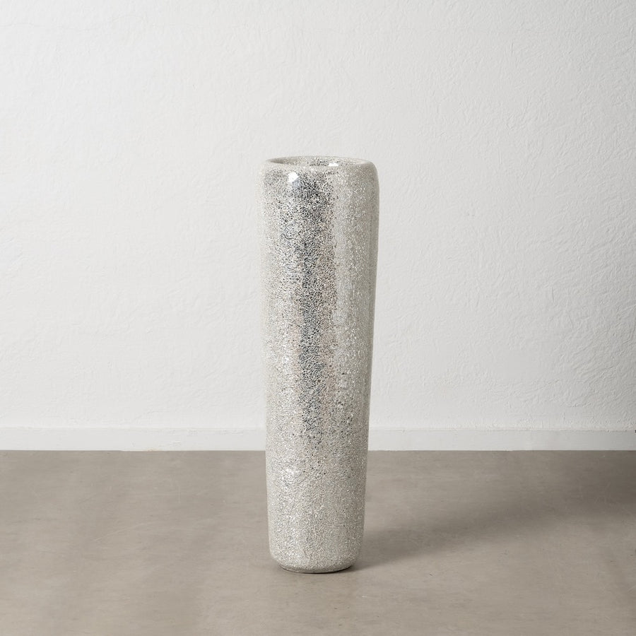 JARRÓN BLANCO FIBRA DE VIDRIO DECORACIÓN 30 X 30 X 109,50 CM
